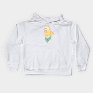 Flower Bun | Yellow Kids Hoodie